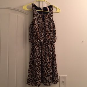 XS Xhiliration Leopard Print Dress
